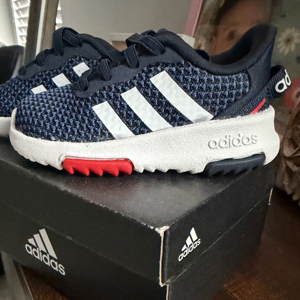 adidas Kids Shoes in Navy, White, and Red